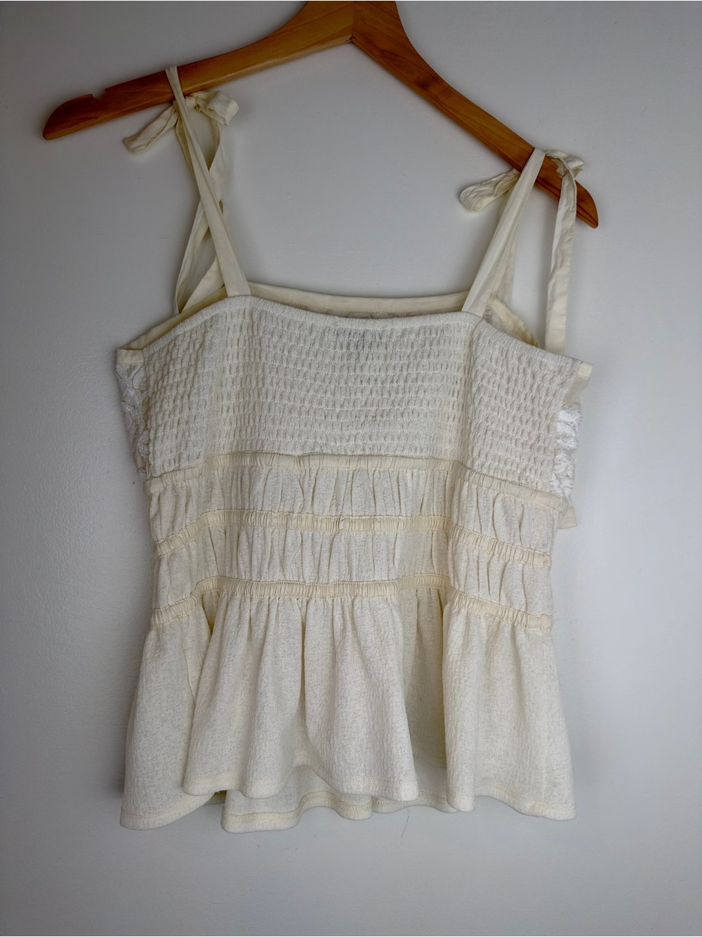 Anthropologie- Current Air Smocked Lace Tank - Picture 6 of 8